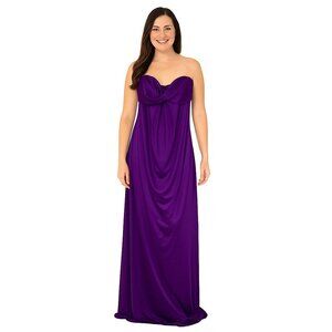 Rubber Ducky Productions Purple Cocktail Maxi Dress Size Medium Pleated NWT